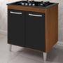 Imagem de Balcao 70cm Com Tampo Para Cooktop 4 Bocas 9250 Savana Preto Mobbs