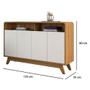 Imagem de Balcão aparador buffet eccos 4 portas nature offwhite