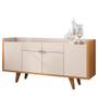 Imagem de Balcão Aparador Buffet Sinfonia H01 Off White/Cinamomo - Mpozenato