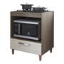 Imagem de Balcão Armário Cooktop 4 Bocas Com Nicho E 1 Gaveta Multiuso Para Cozinha Organizador Compacto Naturale Off White