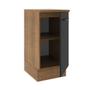 Imagem de Balcão Armário de Cozinha 40 cm 1 Porta Rustic/Preto Agata Madesa