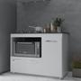 Imagem de Balcão Armário Gabinete de Cozinha Para Fogão Cooktop 5 Bocas e Forno 3 Portas Alana Mobília Decor Branco