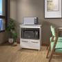 Imagem de Balcão Armário Gabinete para Microondas e Forno Elétrico Cozinha Amanda Mobília Decor Branco