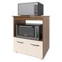 Imagem de Balcão Armário Gabinete Para Microondas E Forno Elétrico Cozinha Amanda Mobília Decor Savana Off White