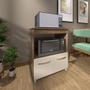 Imagem de Balcão Armário Gabinete Para Microondas E Forno Elétrico Cozinha Amanda Mobília Decor Savana Off White