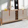 Imagem de Balcão Buffet Lizz 4 Portas com Adega Off White/Cedro 050520 - Casa D