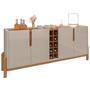 Imagem de Balcão Buffet Lizz 4 Portas com Adega Off White/Cedro 050520 - Casa D