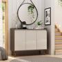 Imagem de Balcao Buffet Retrô Delta 3 Portas Malbec com Off White - MoveisAqui