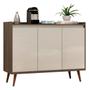 Imagem de Balcao Buffet Retrô Delta 3 Portas Malbec com Off White - MoveisAqui