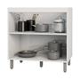 Imagem de Balcão Com 2 Portas Para Cooktop Sem Tampo Evidence Cor Branco Poliman Móveis
