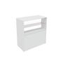 Imagem de Balcão Com Prateleira De Vidro MDF Modelo Misto New 89x95x45 cm Comac
