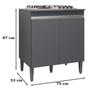 Imagem de Balcao Com Tampo Cooktop 79 cm 2 Portas Andreia Cinza REAJL