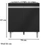 Imagem de Balcao Com Tampo Cooktop 79 cm 2 Portas Andreia Preto REAJL