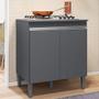 Imagem de Balcão Com Tampo Para Cooktop 5 Bocas 2 Portas Andréia Cinza- Ajl Móveis