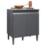 Imagem de Balcão Cooktop 2 Portas Andréia Cinza Fosco AJL Móveis