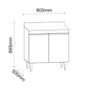 Imagem de Balcão Cooktop 80cm 2 Portas - Belliv Decor