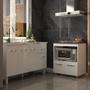 Imagem de Balcão Cozinha Gabinete de Pia 140 cm Camila e Balcão Evelyn Para Fogão Cooktop 4 Bocas e Forno Elétrico Branco