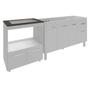 Imagem de Balcão Cozinha Gabinete de Pia 140 cm Camila e Balcão Evelyn Para Fogão Cooktop 4 Bocas e Forno Elétrico Branco