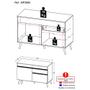 Imagem de Balcão Cozinha Gabinete Pia 120 cm 2 Portas 1 Gaveta Veneza Multimóveis MP3680.964 Branco/Preto