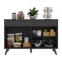 Imagem de Balcão Cozinha Gabinete Pia 120 cm 2 Portas Veneza Multimóveis MP3738 Preto/Preto