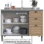 Imagem de Balcão Cozinha Modulada Édez Due 2 Portas e 3 Gavetas, Cedro e Grafite