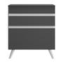 Imagem de Balcão Cozinha para Cooktop 70 cm 1 Porta 1 Gaveta Veneza Multimóveis MP3706.898 Preto/Branco