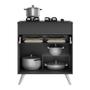 Imagem de Balcão Cozinha para Cooktop 70 cm 1 Porta 1 Gaveta Veneza Multimóveis MP3706.898 Preto/Branco