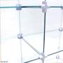 Imagem de Balcão de Atendimento Modulado em Vidro com Base MDF e Rodízios - 0,80 x 1,00 x 0,30