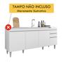 Imagem de Balcão de Cozinha 180 cm 4 Portas 2 Gavetas SEM Tampo Agatha Branco