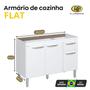 Imagem de Balcão de Cozinha 3 Portas e 1 Gaveta 116,2cm Branco