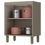 Imagem de Balcão de Cozinha 60 cm Connect 2 Portas 100% Mdf C78 Duna/Cristal - Henn