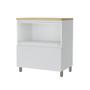 Imagem de Balcão de Cozinha 80 Cm Rainha 1 Porta 1 Gaveta 100% Mdf Branco/Nature - Nesher