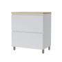 Imagem de Balcão de Cozinha 80 Cm Rainha 1 Porta 1 Gaveta 100% Mdf Branco/Nature - Nesher