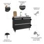 Imagem de Balcão de Cozinha Com Pia Inox 100cm Julia M24 Preto - Mpozenato