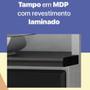 Imagem de Balcão de Cozinha Com Tampo Aço Triplo Organizador 3 Portas 1 Gaveta Rubi Smart Branco Com Preto