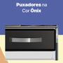 Imagem de Balcão de Cozinha Com Tampo Aço Triplo Organizador 3 Portas 1 Gaveta Rubi Smart Branco Com Preto