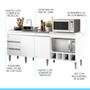 Imagem de Balcão de Cozinha Compacto Completo para Pia e Cooktop 183x52 Cm MDP Branco 2035 MENU