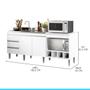Imagem de Balcão de Cozinha Compacto Completo para Pia e Cooktop 183x52 Cm Nicho Forno MDP Branco 2035 MENU