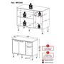 Imagem de Balcão de Cozinha Gabinete Pia 105cm 3 Portas 1 Gaveta Xangai Multimóveis MP2246