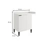 Imagem de Balcão de Cozinha Modulado Alpha 2508 Canto Reto c/ 1 Porta c/ Tampo 94cm Freijo/Off White - Carraro