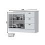 Imagem de Balcão de Cozinha Modulado p/ Pia c/ Tampo Americana c/ 2 Portas e 3 Gavetas 120cm Branco - Henn