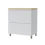 Imagem de Balcão de Cozinha Rainha Nesher MDF com 1 Porta Basculante e 1 Gaveta Branco Nature