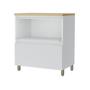 Imagem de Balcão de Cozinha Rainha Nesher MDF com 1 Porta Basculante e 1 Gaveta Branco Nature