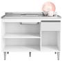 Imagem de Balcão de Cozinha Tatiane 120 cm Branco e Cinza 2002 Com Tampo MDP AJL Móveis