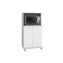 Imagem de Balcão de Escritório Multiuso BL-3307 c/ 2 Portas e Nicho p/ Microondas 60cm Branco - Tecno Mobili