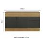 Imagem de Balcão de Pia Cozinha 150 cm 2 Portas e 2 Gavetas (Com Tampo) Rustic/Preto Agata Madesa