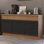 Imagem de Balcão de Pia Cozinha 150 cm 2 Portas e 2 Gavetas (Com Tampo) Rustic/Preto Agata Madesa