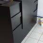 Imagem de Balcão em L Recepção Caixa 108cm Preto Alto Padrão Mod 1.1