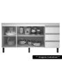 Imagem de Balcão Gabinete 159cm Sem Tampo 3 Portas Karen P14 Nature/Off White - Mpozenato