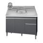 Imagem de Balcão Gabinete Com Pia Inox 120cm 3 Portas e 1 Gaveta Tatiane Cinza - AJL Móveis